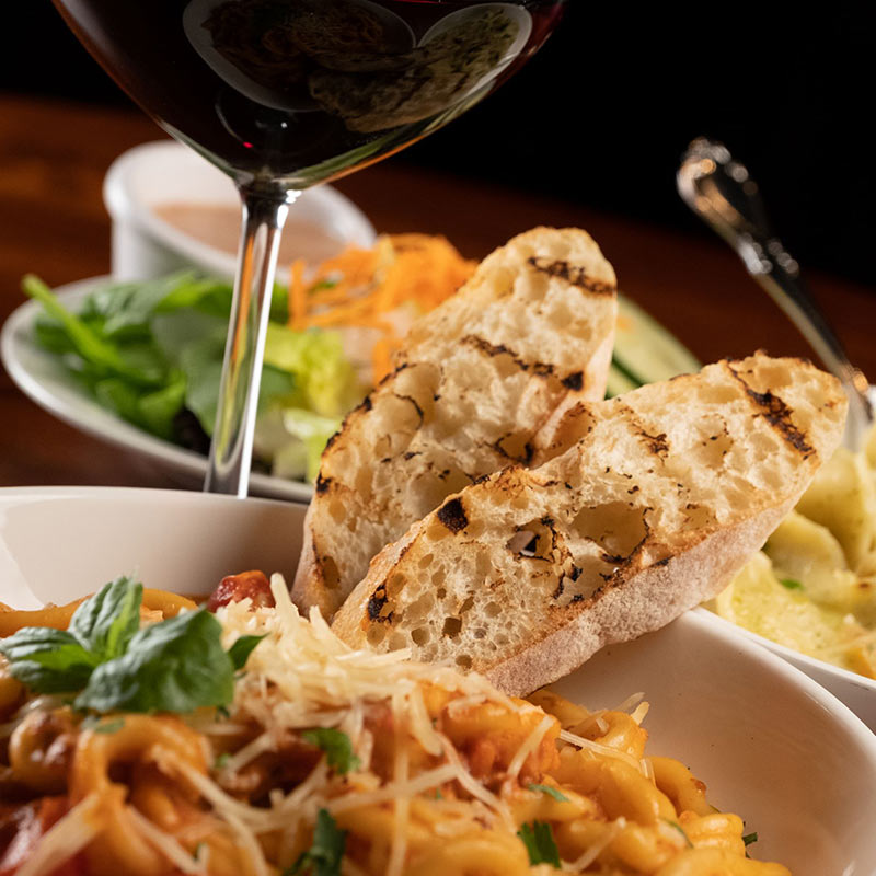 wine salad and pasta